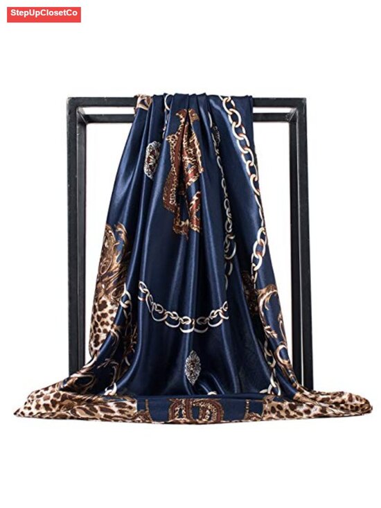 Accessories - Silk Like Scarf Neck Scarves Women’s Large Square Satin Hair Scarf 35 x 35